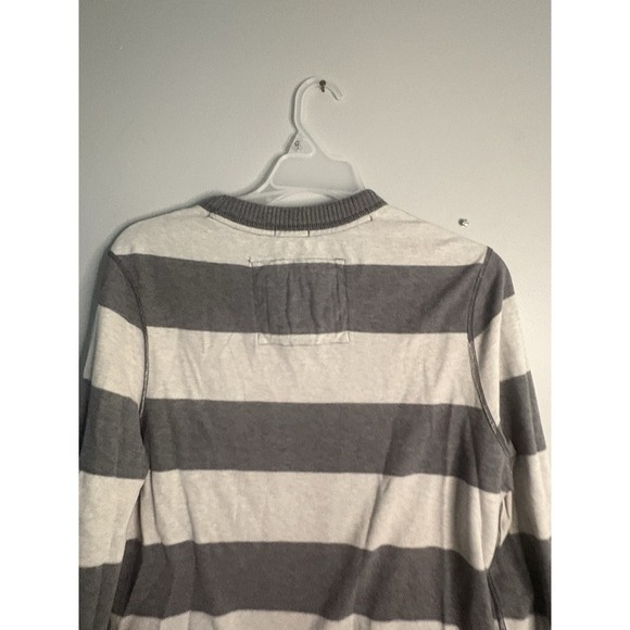 Y2K Abercrombie LS striped Gray Shirt Size Medium 100% Cotton - Picture 7 of 7